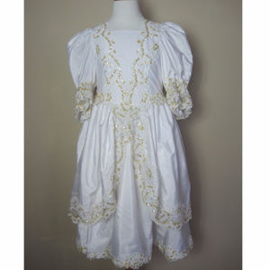 Girls Dress Sz 8 10 Wedding Bridal Princess VTG